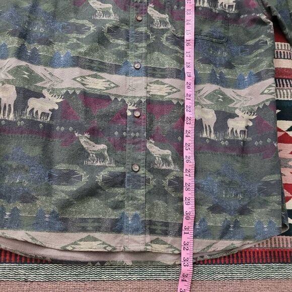 Woods & Water Moose Print Camouflage Button Up Shirt Sz‎ L Hunting Outdoors Camo - Picture 5 of 5